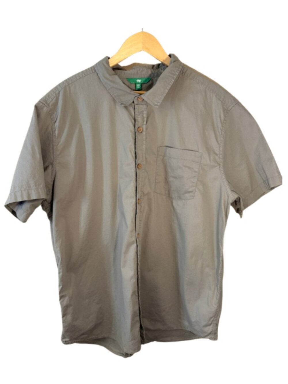 dip Men’s Light Gray Short Sleeve Button Down Shirt XXL 100% Cotton Casual